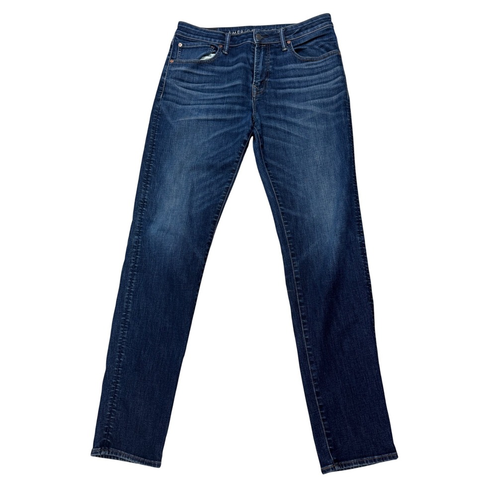 American Eagle Men 34x36 Athletic Fit‎ Jeans Dark Wash AirFlex Temp Tech Stretch
